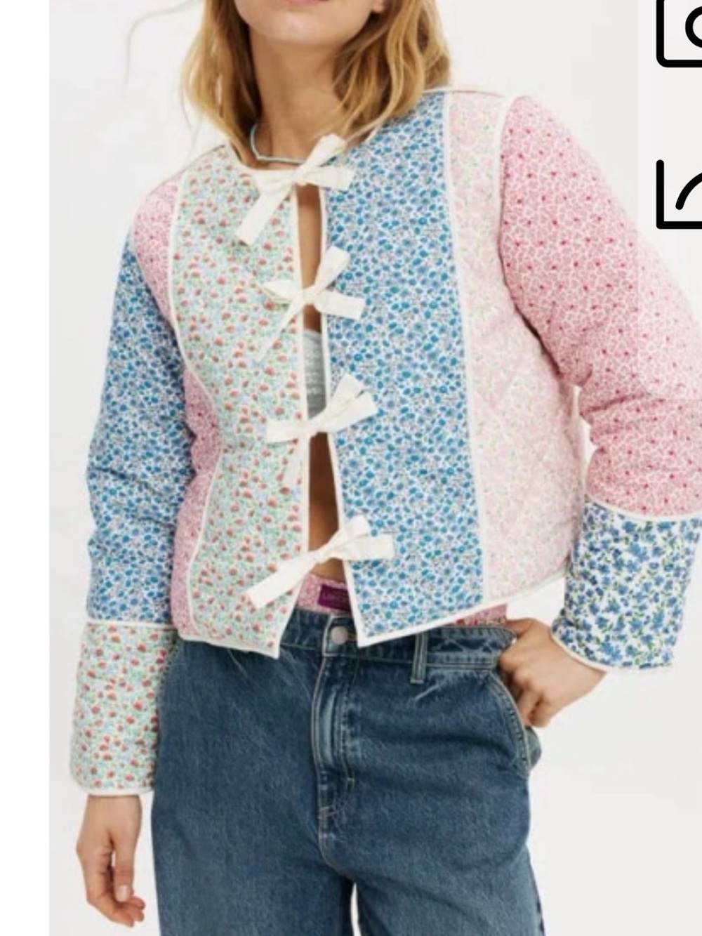 Cotton On Reversible Quilted Tie Jacket With Liberty Fabric In Patchwork
